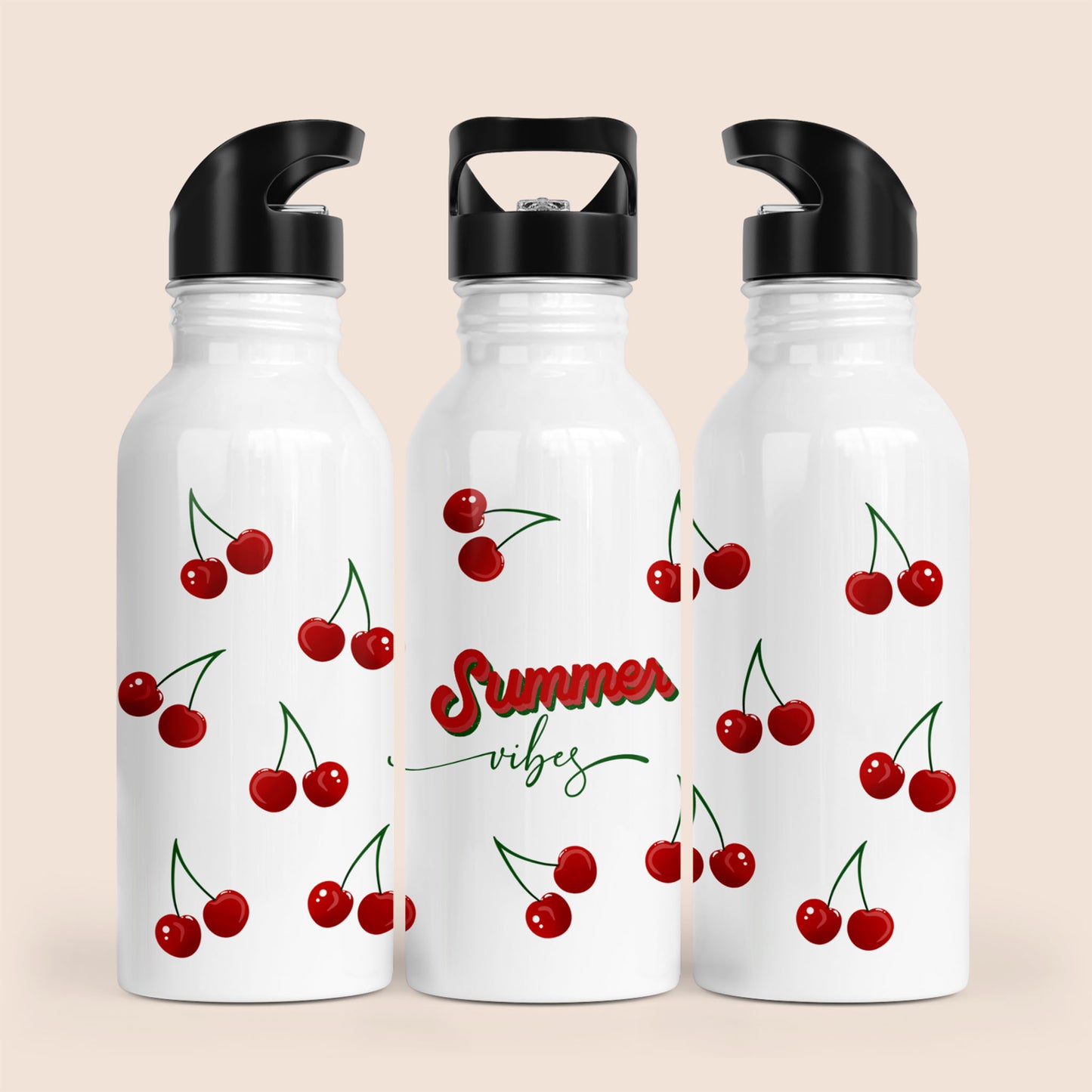 Gourde motif cerise et message Summer vibes