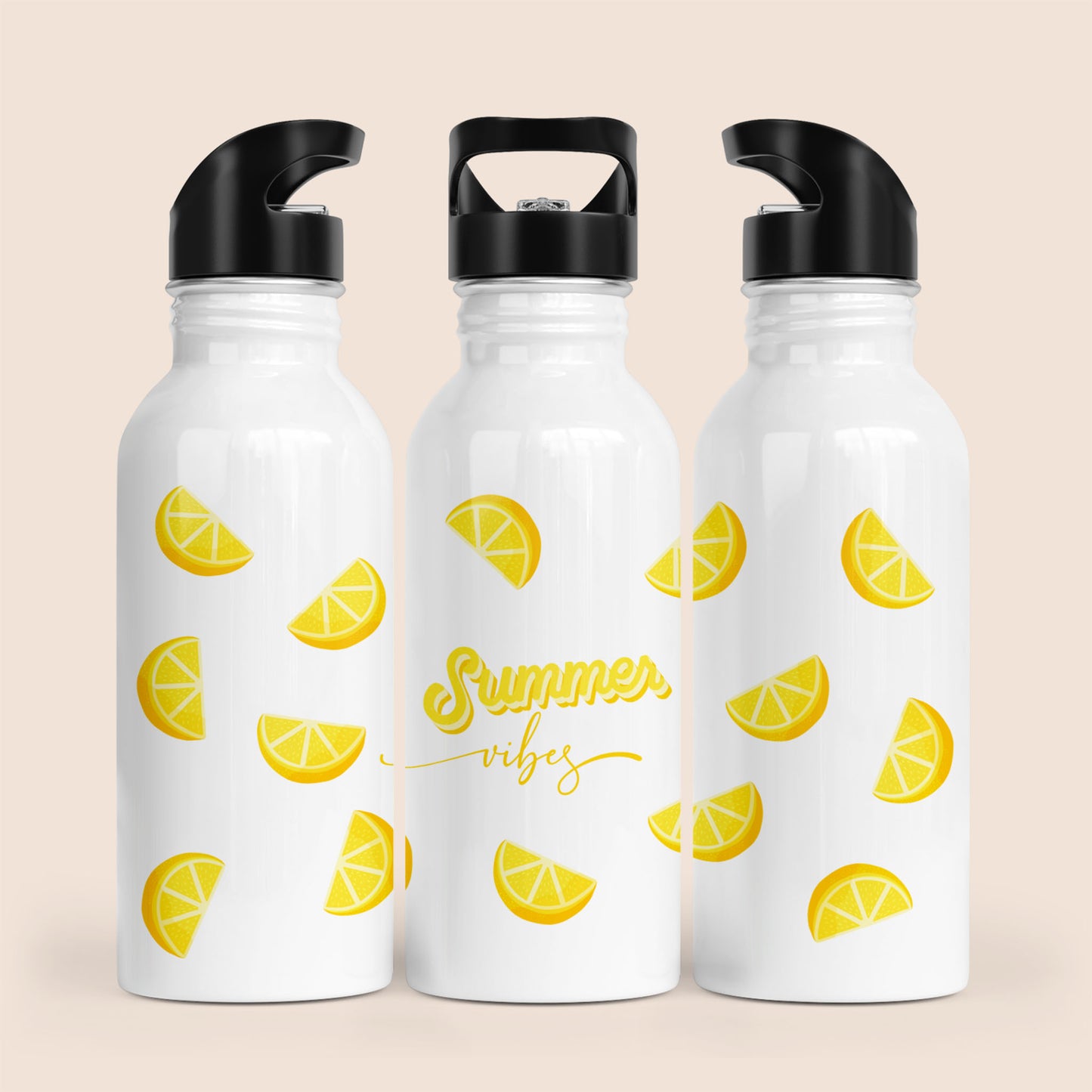 Gourde motif citron et message Summer vibes