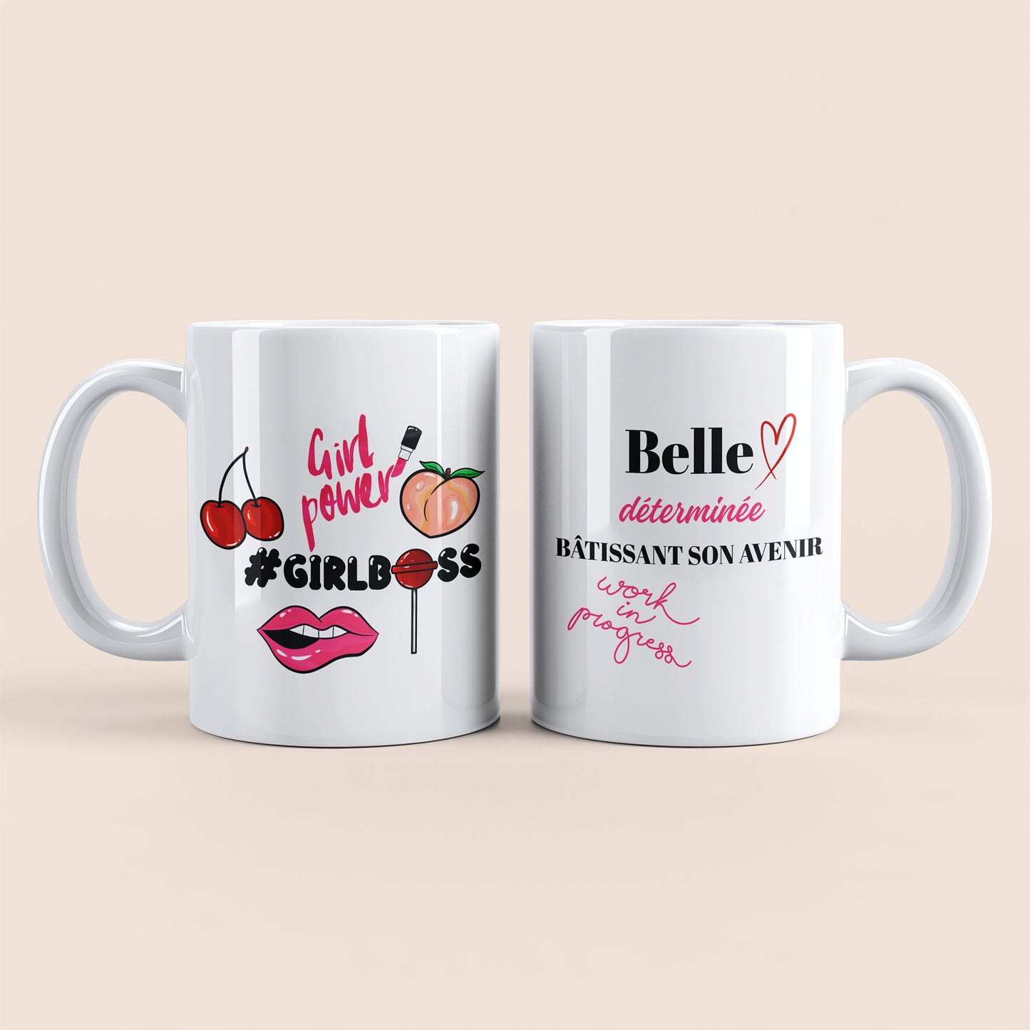 Mug Girl Power avec message motivant pour femme forte et déterminée