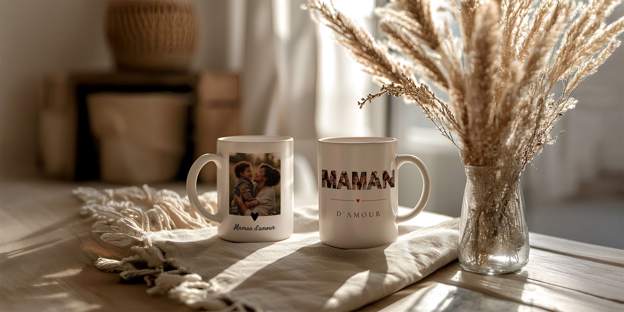 Mugs personnalisés pour la Fête des Mères avec photo et message – idée cadeau unique pour maman