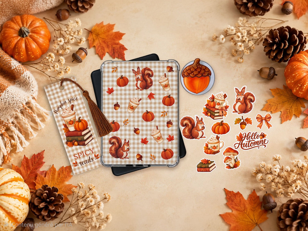 Accessoires liseuse et livre pour l'Automne