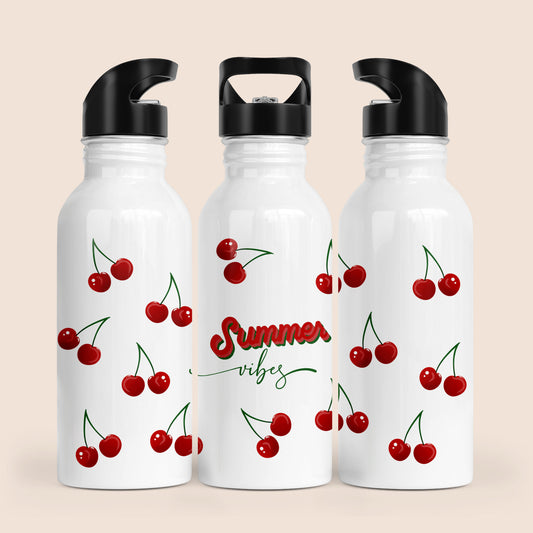Gourde motif cerise et message Summer vibes