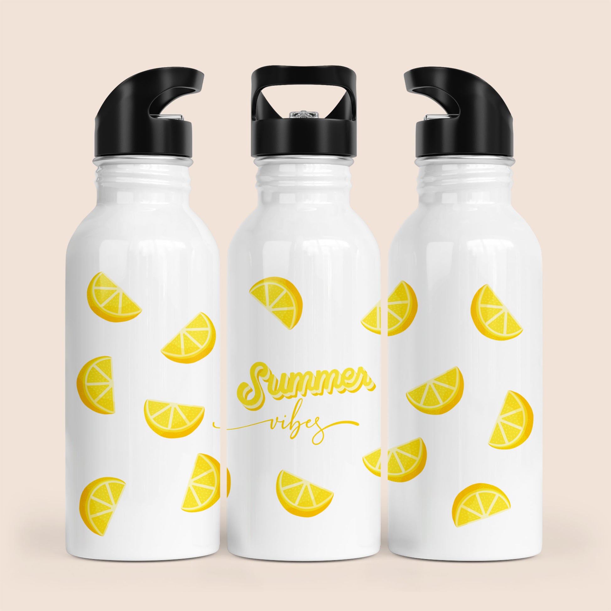 Gourde motif citron et message Summer vibes