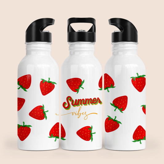 Gourde motif fraise et message Summer vibes
