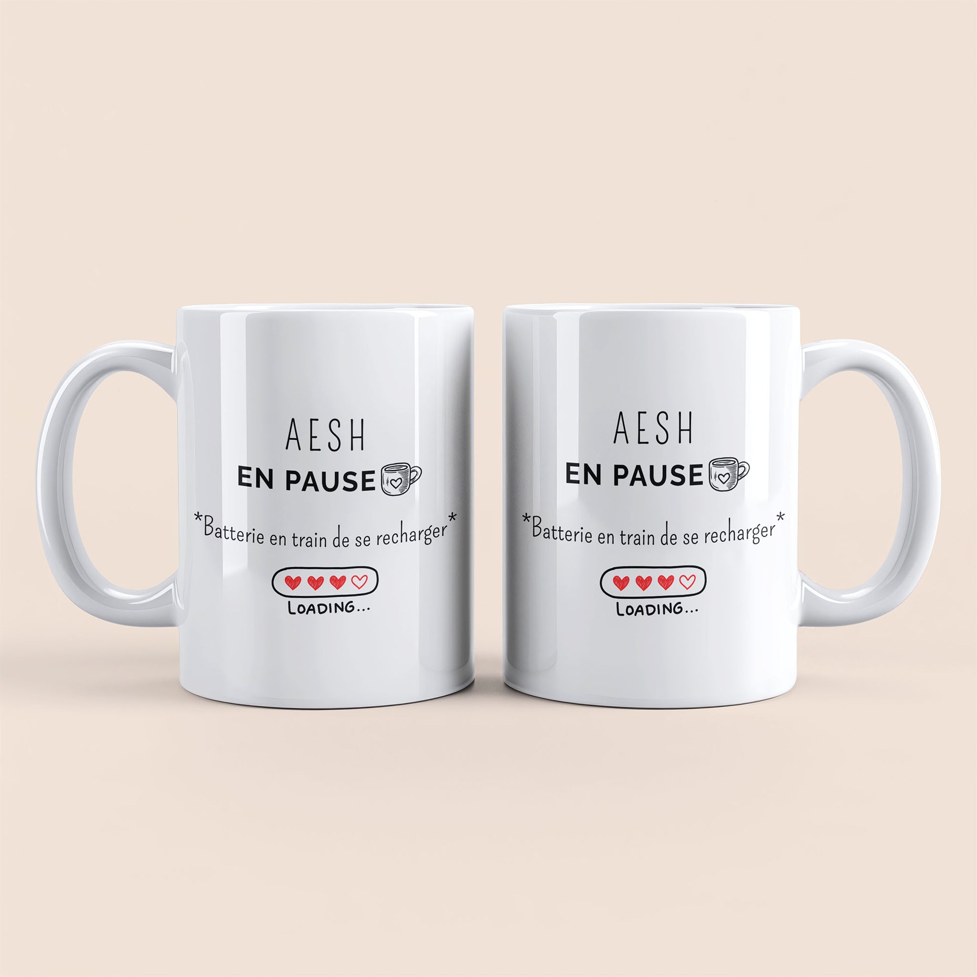 Mug humour AESH – Tasse drôle pour pause bien méritée au travail