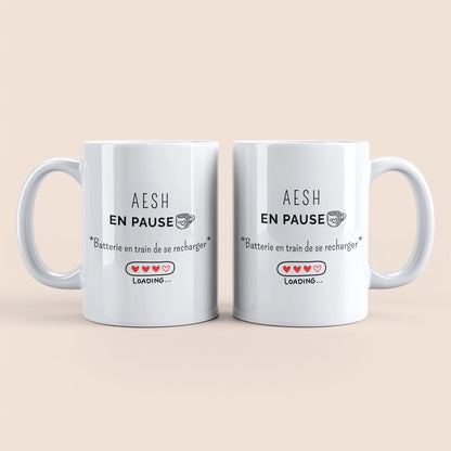 Mug humour AESH – Tasse drôle pour pause bien méritée au travail
