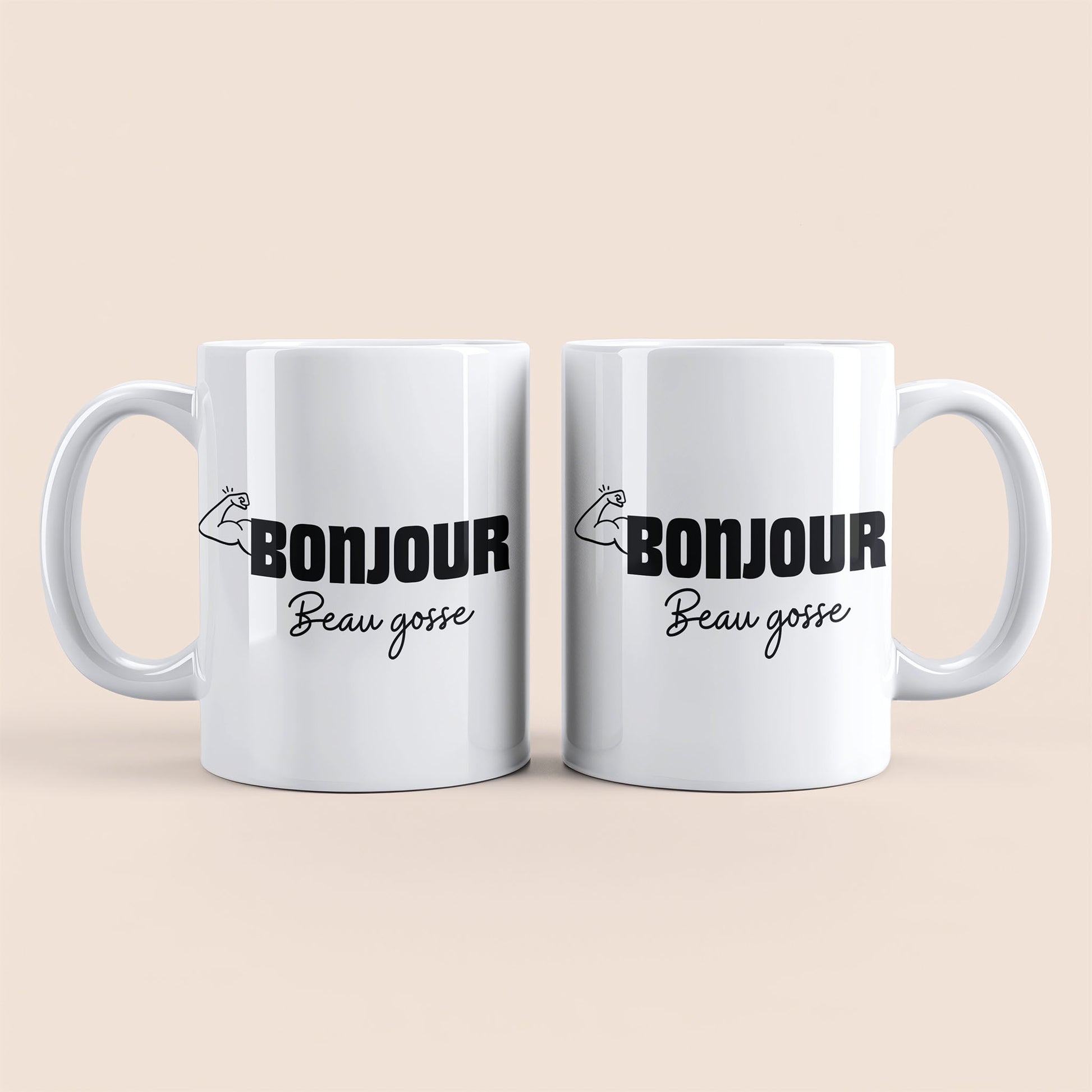 Mug humour Bonjour Beau gosse – Tasse drôle pour homme avec message décalé et amusant